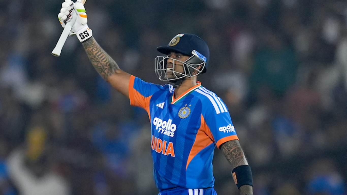 WATCH: Surya hits sky-touching Supla six during 82* in Raipur